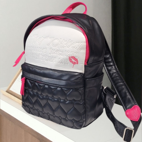 Betsey Johnson Handbags - Betsey Johnson 'Rebelling Since 1978 New York' Quilted Heart Backpack